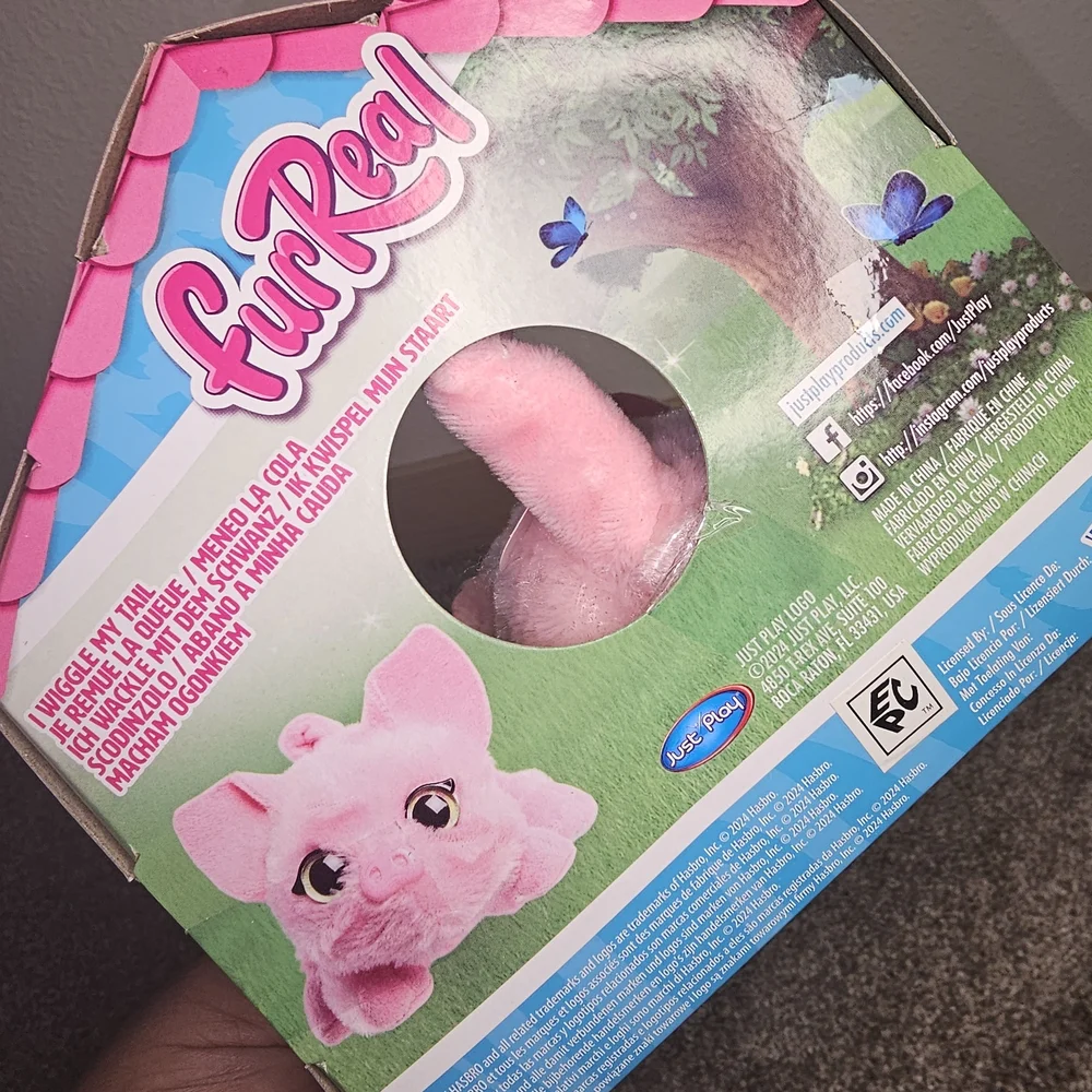 Fluffy Pink Pig Toy for Small Pets